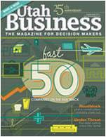 Utah Business magazine cover highlighting the "Fast 50" companies list.