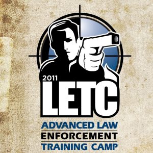 2011 LETC Advanced Law Enforcement Training Camp logo with figure aiming a handgun inside a crosshair.
