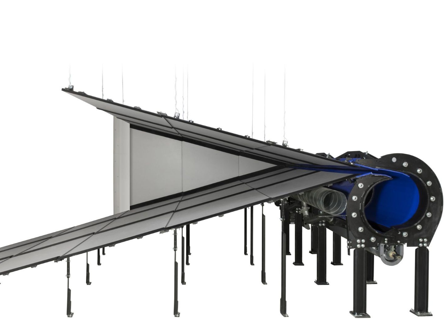 Side view of Action Target's total containment trap