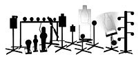 Silhouette of multiple shooting targets in different styles and configurations.