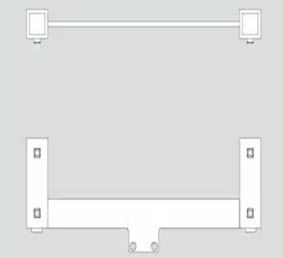 Technical diagram of target hanger bracket with dual mounting arms
