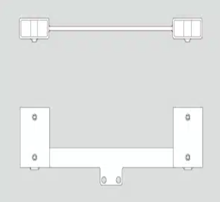 Technical diagram of reinforced target hanger bracket with mounting points