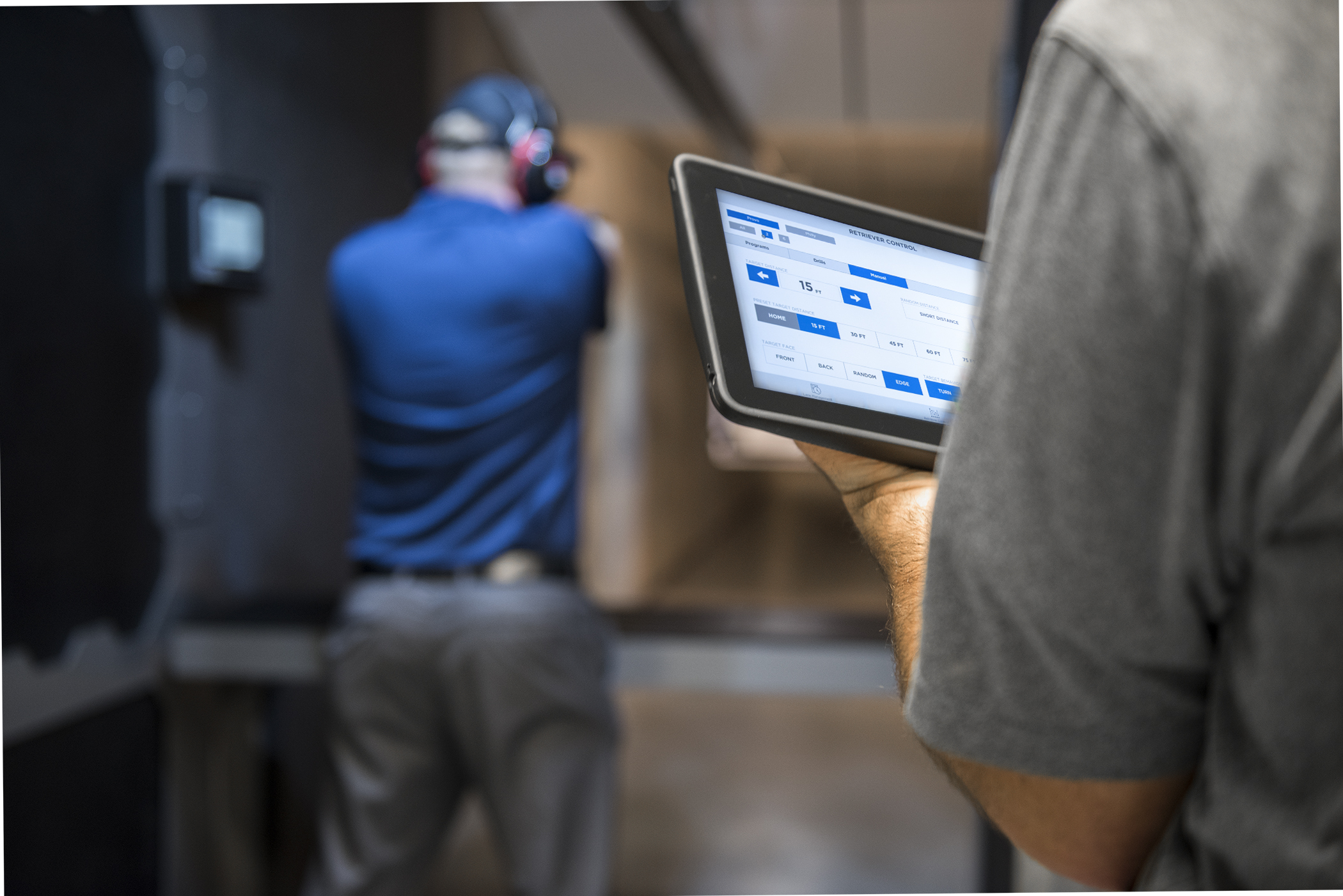 SmartRange Axis in use by range operator adjusting settings for lane user.