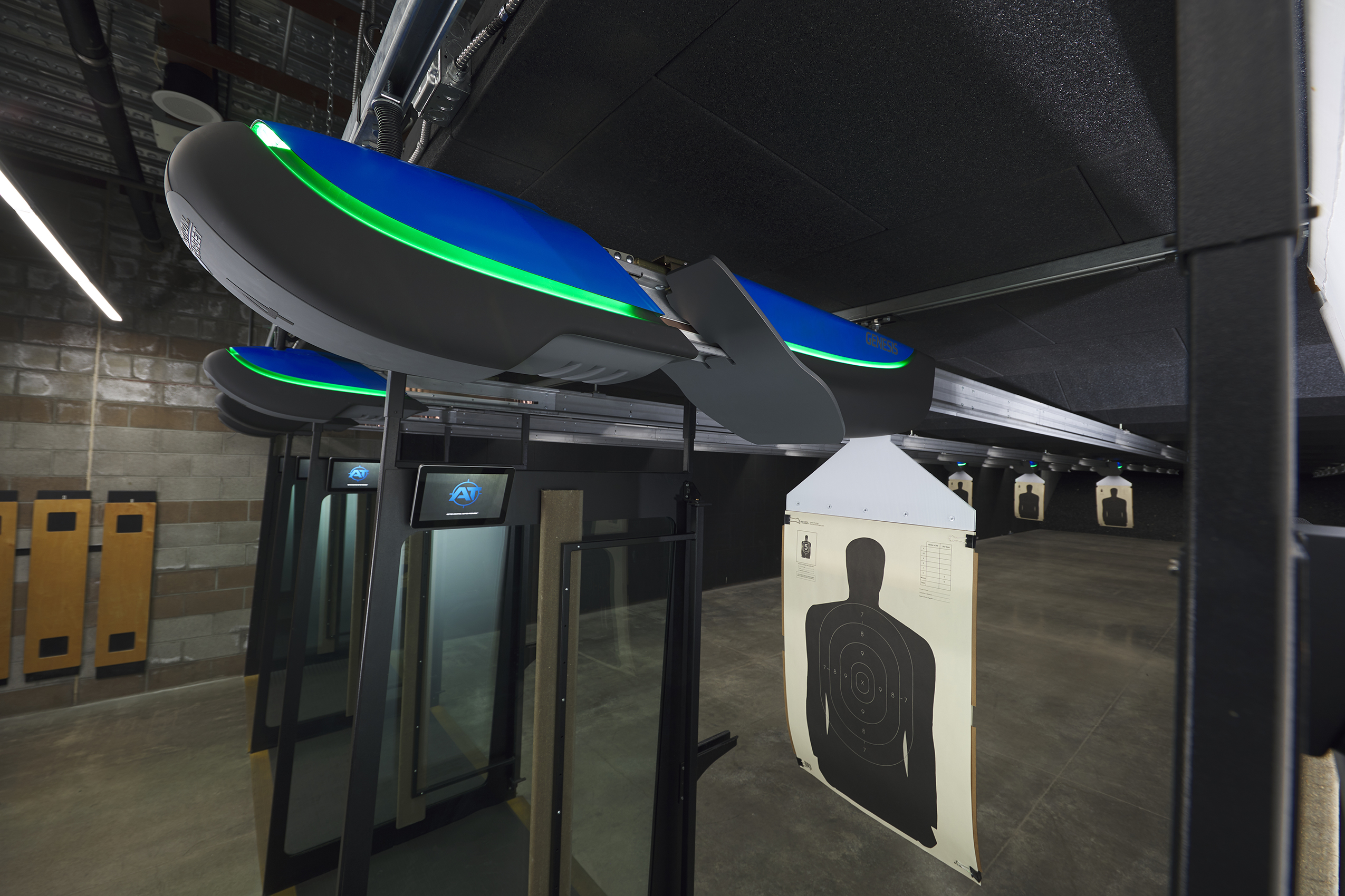 Action Target Genesis model with paper targets attached