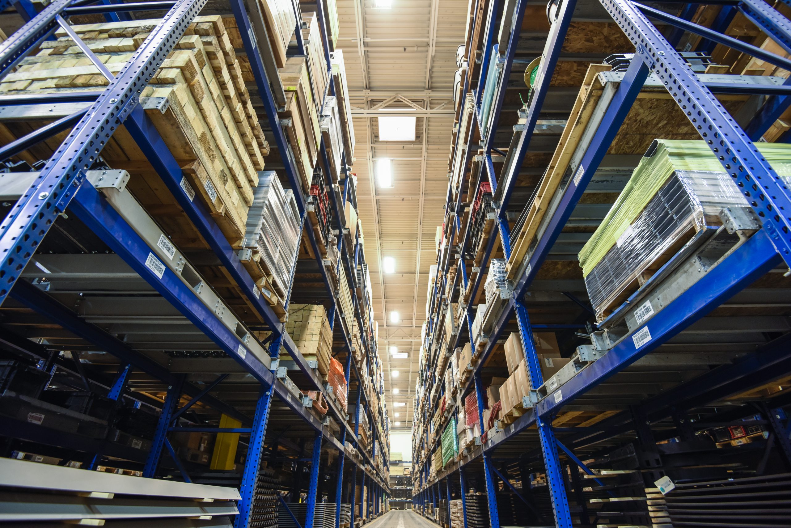 Action Target warehouse shelves