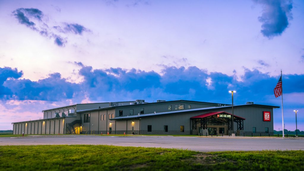 Wide angle shot of the Lake Erie Arms facility