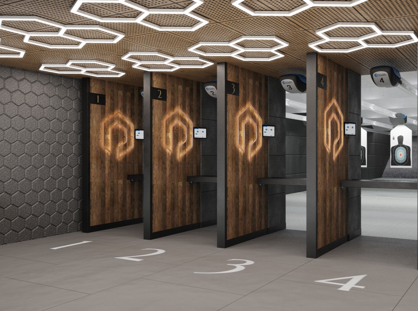 A custom shooting range rendering