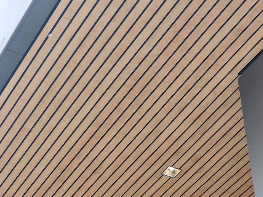 Wood grille ceiling