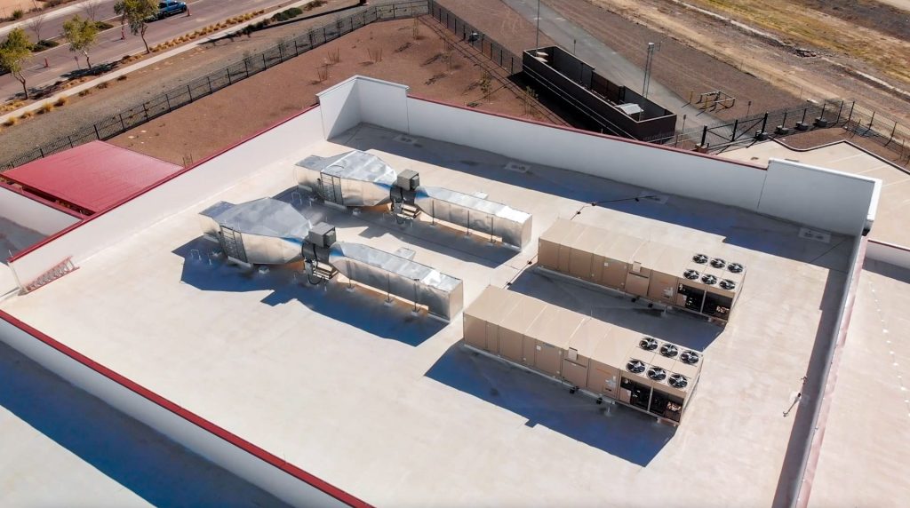 Overview angle of a recirculating ventilation system