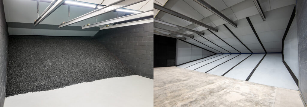 A side-by-side of the Rubber Berm Trap and the Total Containment Trap