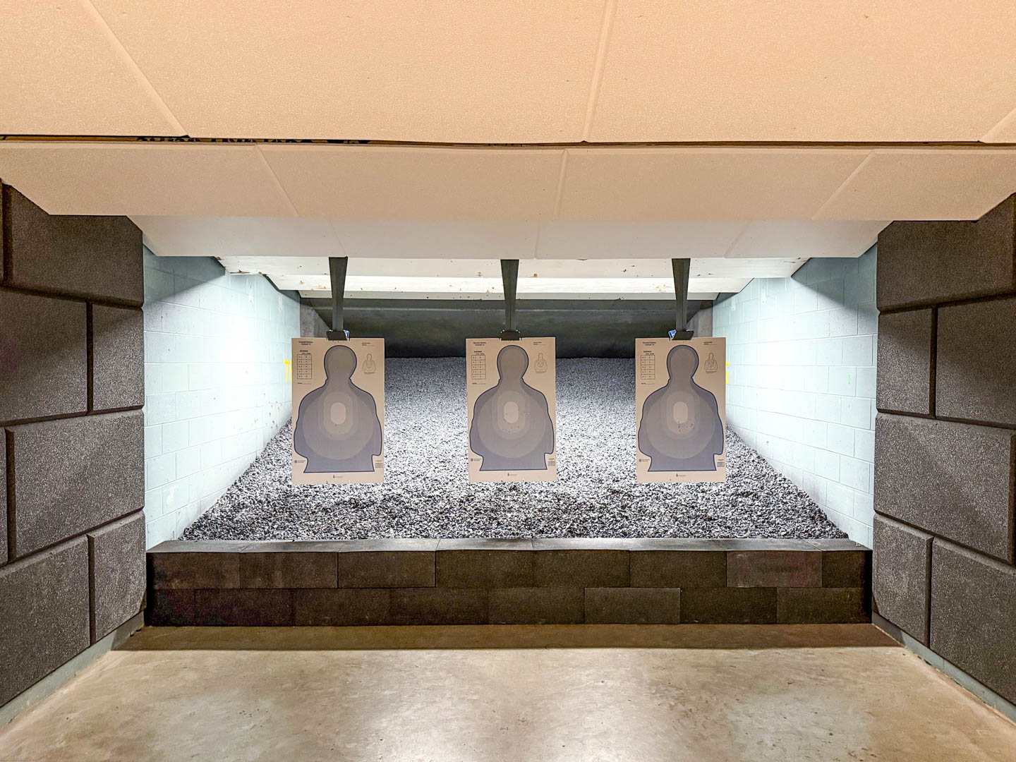 Action Target rubber berm trap installed in retrofitted law enforcement shooting range